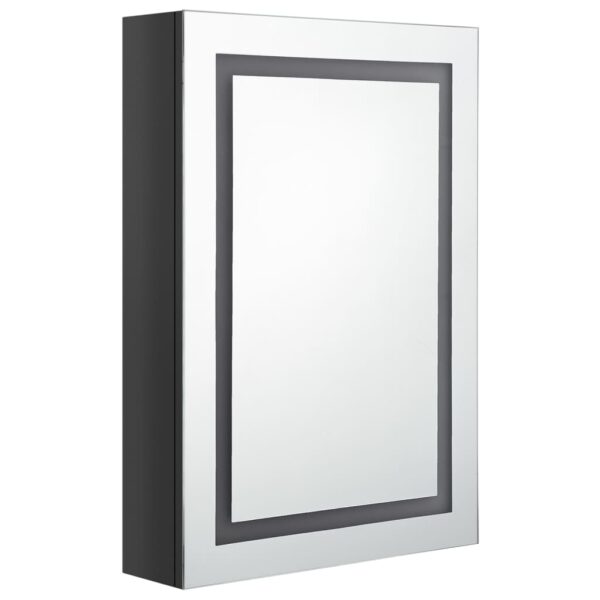 vidaXL LED Bathroom Mirror Cabinet Shining Black 19.7"x5.1"x27.6" - Image 3