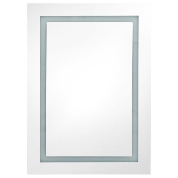 vidaXL LED Bathroom Mirror Cabinet Shining Black 19.7"x5.1"x27.6" - Image 4