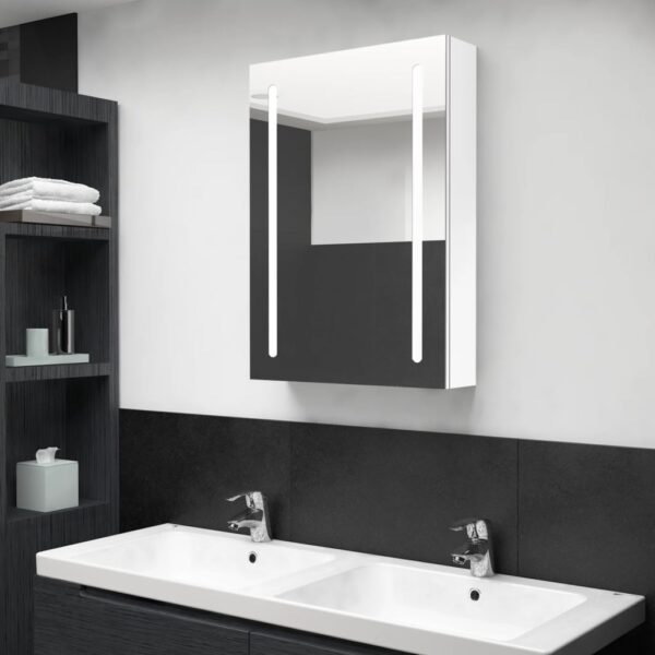 vidaXL LED Bathroom Mirror Cabinet Shining White 19.7"x5.1"x27.6"