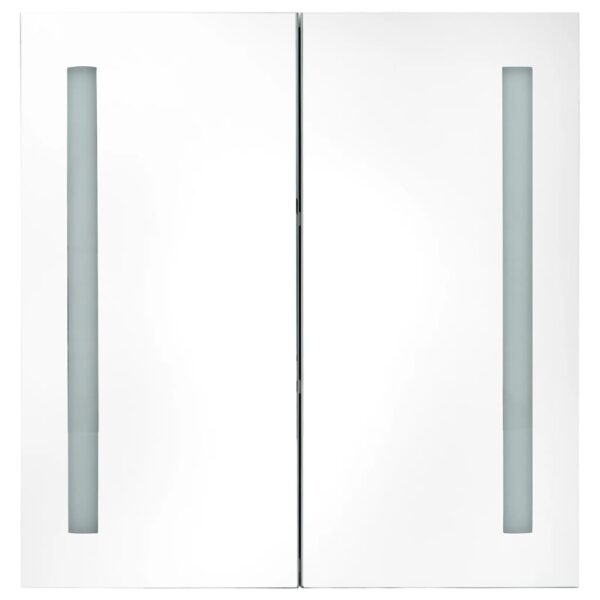 vidaXL LED Bathroom Mirror Cabinet Shining Black 24.4"x5.5"x23.6" - Image 4