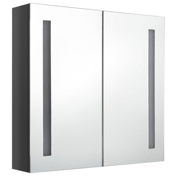 vidaXL LED Bathroom Mirror Cabinet Shining Gray 24.4"x5.5"x23.6" - Image 3