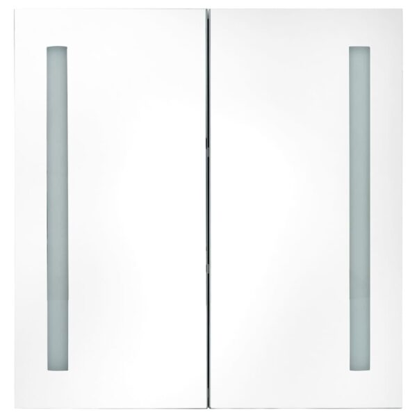 vidaXL LED Bathroom Mirror Cabinet Shining Gray 24.4"x5.5"x23.6" - Image 4