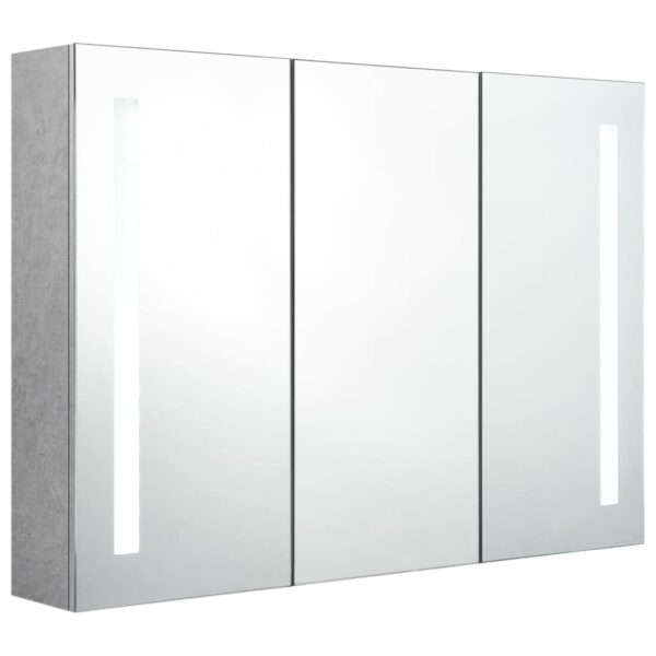 vidaXL LED Bathroom Mirror Cabinet Concrete Gray 35"x5.5"x24.4" - Image 3