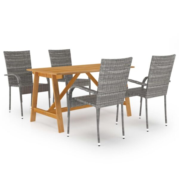 vidaXL 5 Piece Patio Dining Set Gray