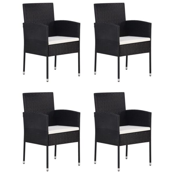 vidaXL 5 Piece Patio Dining Set Black - Image 2