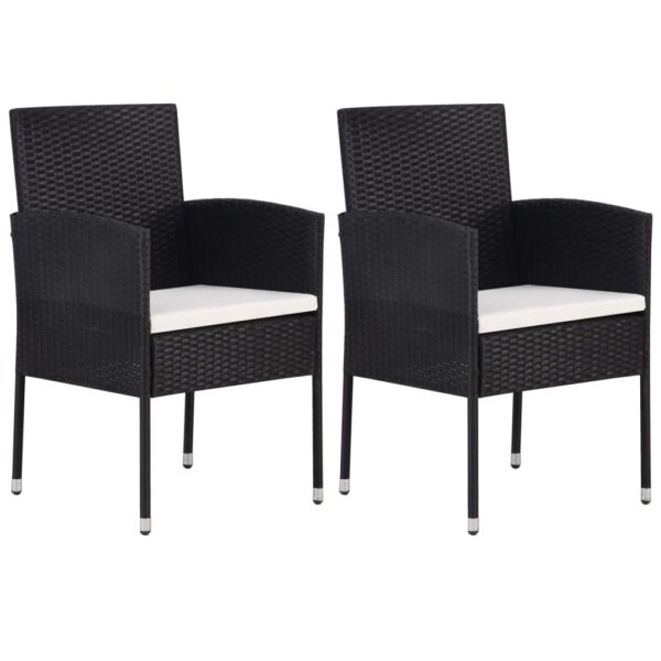 vidaXL 3 Piece Patio Dining Set Black - Image 4