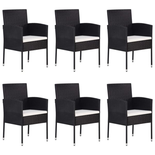 vidaXL 7 Piece Patio Dining Set Black - Image 4