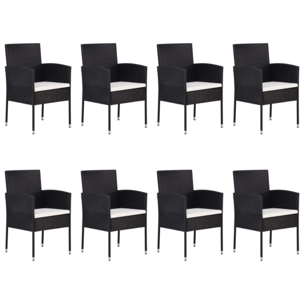 vidaXL 9 Piece Patio Dining Set Black - Image 4