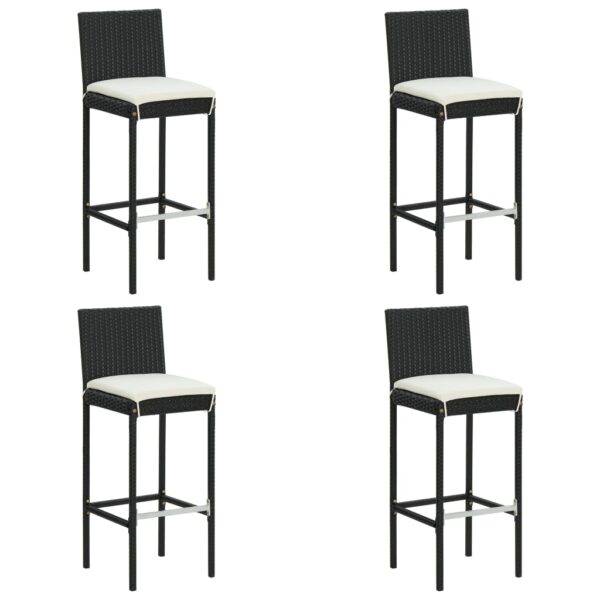 vidaXL 5 Piece Patio Bar Set with Cushions Black - Image 8