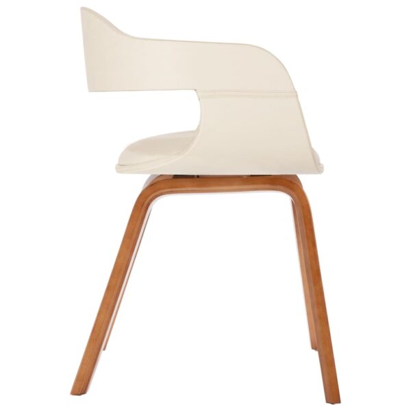 vidaXL Dining Chair White Bentwood and Faux Leather - Image 3