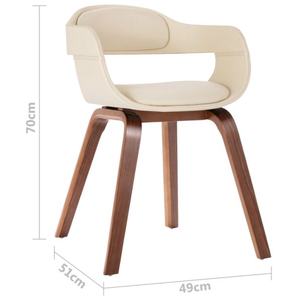 vidaXL Dining Chair White Bentwood and Faux Leather - Image 6