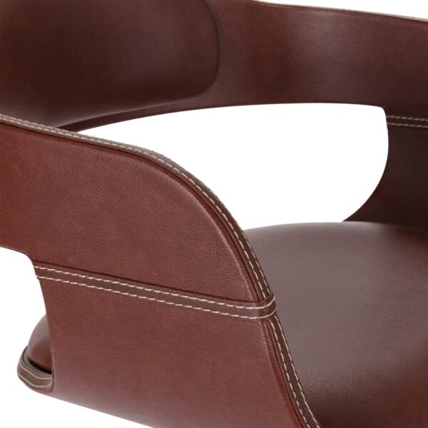 vidaXL Dining Chair Brown Bentwood and Faux Leather - Image 5