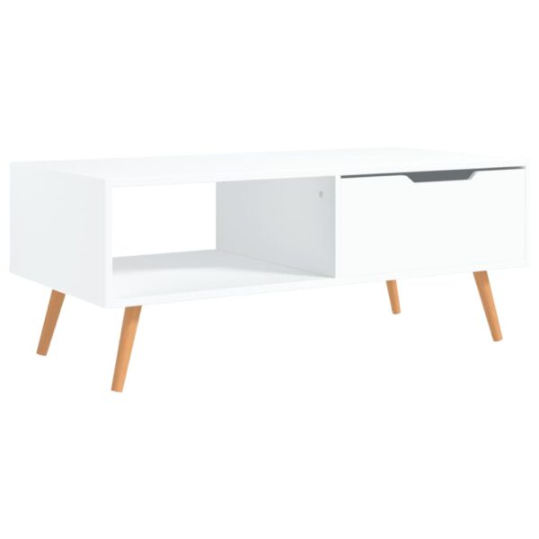 vidaXL Coffee Table White 39.4"x19.5"x16.9" Engineered Wood - Image 2