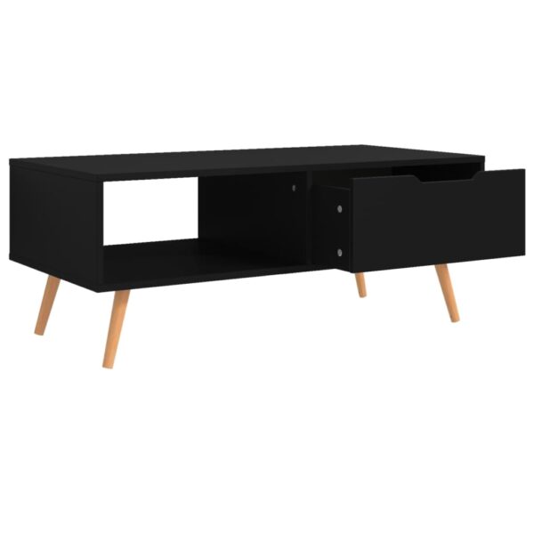 vidaXL Coffee Table Black 39.4"x19.5"x16.9" Engineered Wood - Image 4