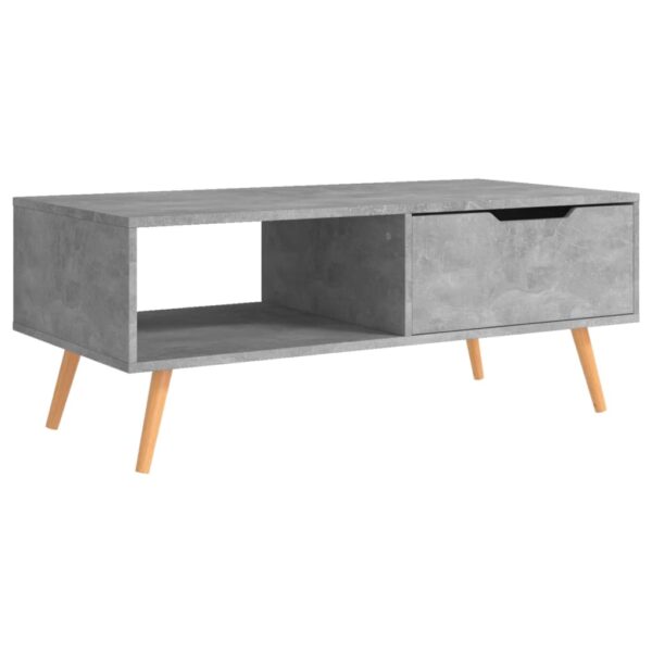 vidaXL Coffee Table Concrete Gray 39.4"x19.5"x16.9" Engineered Wood - Image 2