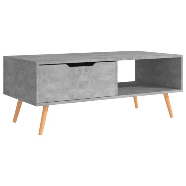 vidaXL Coffee Table Concrete Gray 39.4"x19.5"x16.9" Engineered Wood - Image 4