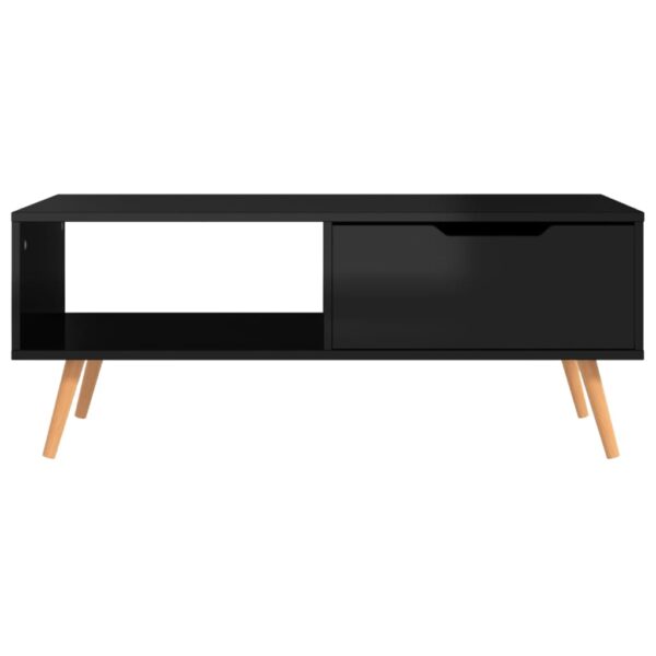 vidaXL Coffee Table High Gloss Black 39.4"x19.5"x16.9" Engineered Wood - Image 3