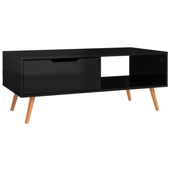 vidaXL Coffee Table High Gloss Black 39.4"x19.5"x16.9" Engineered Wood - Image 4