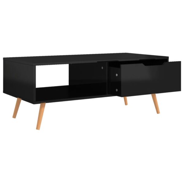 vidaXL Coffee Table High Gloss Black 39.4"x19.5"x16.9" Engineered Wood - Image 5