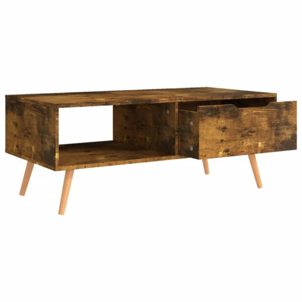 vidaXL Coffee Table Smoked Oak 39.4"x19.5"x16.9" Engineered Wood - Image 5