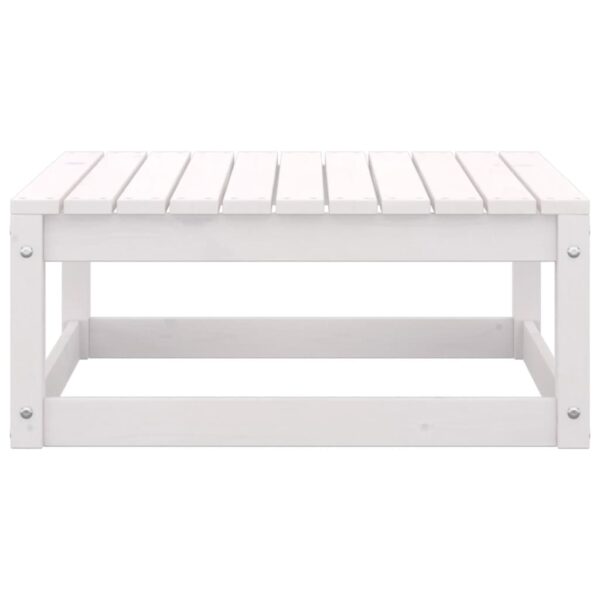 vidaXL Patio Footstools with Cushions 2 pcs White Solid Wood Pine - Image 5