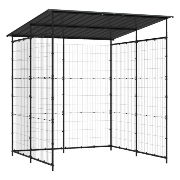 vidaXL Bicycle Shed 74.8"x74.8"x87.4" Steel Black - Image 2