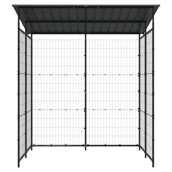 vidaXL Bicycle Shed 74.8"x74.8"x87.4" Steel Black - Image 3