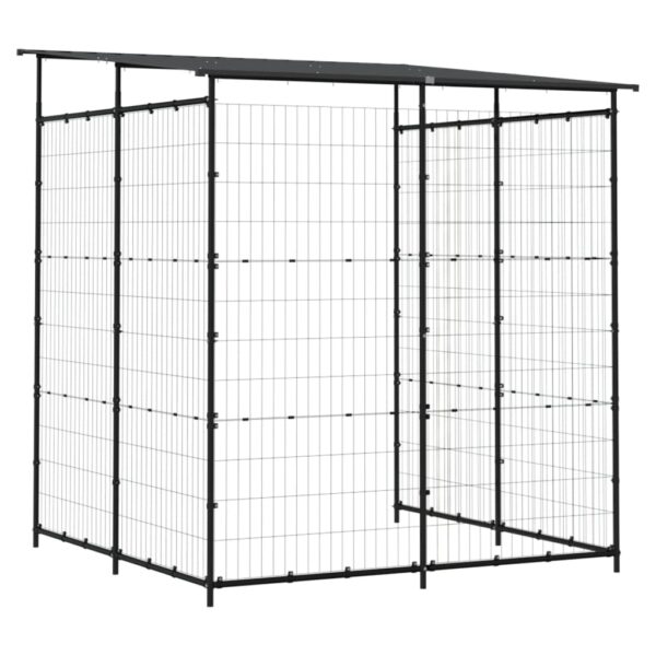 vidaXL Bicycle Shed 74.8"x74.8"x87.4" Steel Black - Image 5