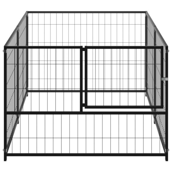 vidaXL Dog Kennel Black 78.7"x39.4"x27.6" Steel - Image 3