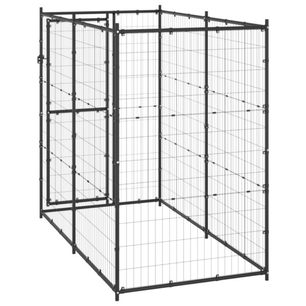 vidaXL Outdoor Dog Kennel Steel 43.3"x86.6"x70.9" - Image 4