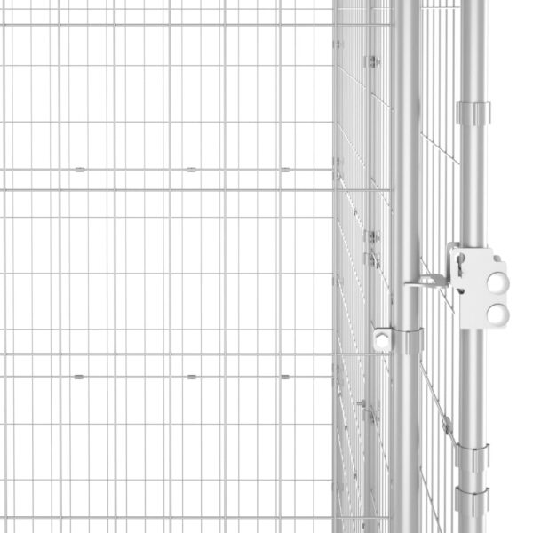 vidaXL Outdoor Dog Kennel Galvanized Steel 43.3"x86.6"x70.9" - Image 5