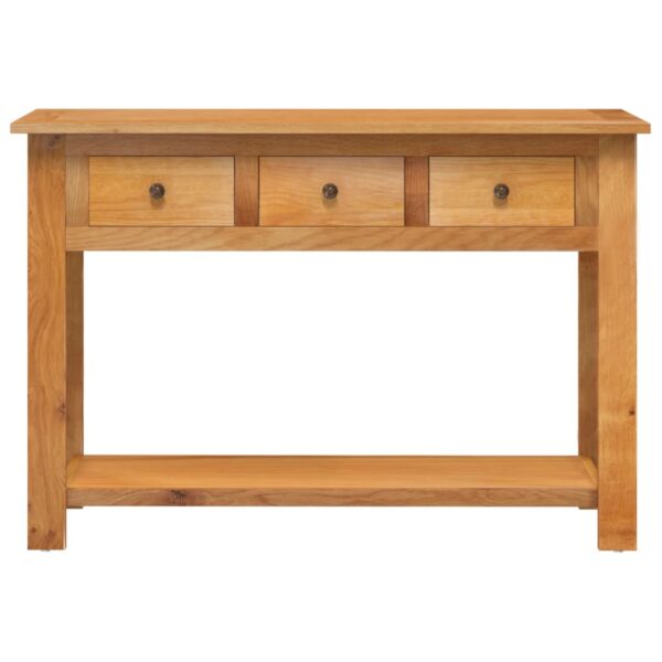 vidaXL Console Table 43.3"x13.7"x29.5" Solid Oak Wood - Image 2