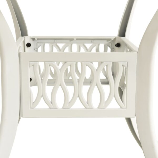 vidaXL 3 Piece Bistro Set Cast Aluminum White - Image 12