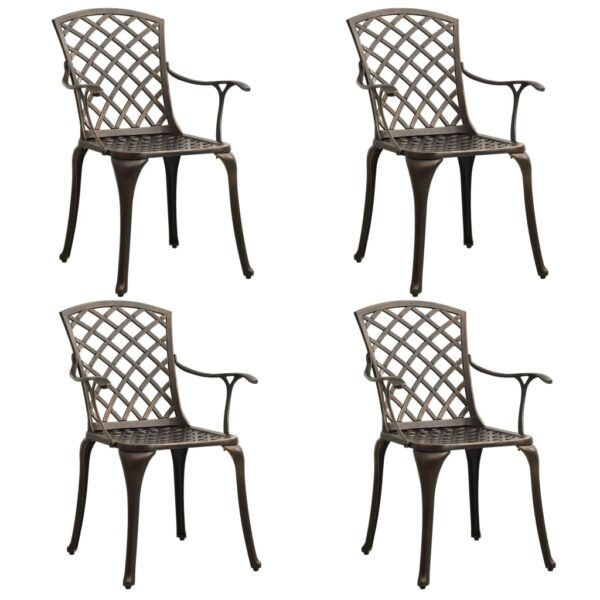 vidaXL 5 Piece Bistro Set Cast Aluminum Bronze - Image 3