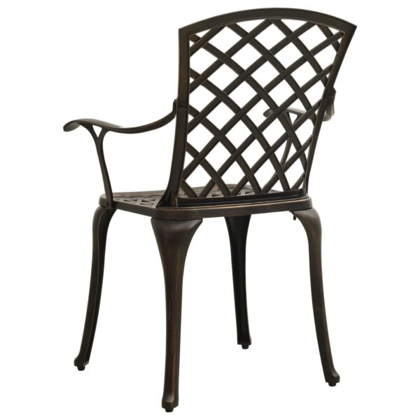 vidaXL 5 Piece Bistro Set Cast Aluminum Bronze - Image 7