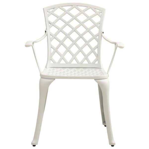 vidaXL 5 Piece Bistro Set Cast Aluminum White - Image 5