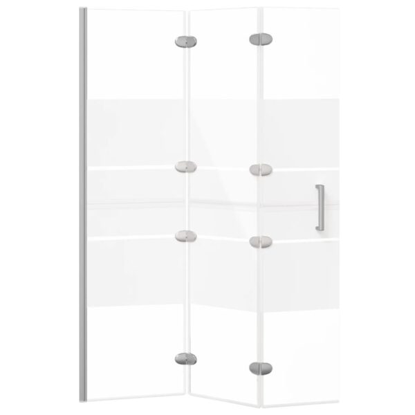 vidaXL Folding Shower Enclosure ESG 39.4"x55.1" White - Image 4