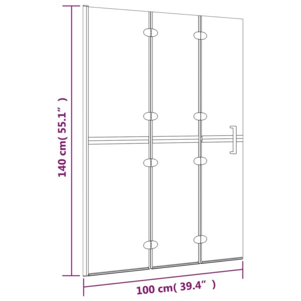 vidaXL Folding Shower Enclosure ESG 39.4"x55.1" White - Image 7