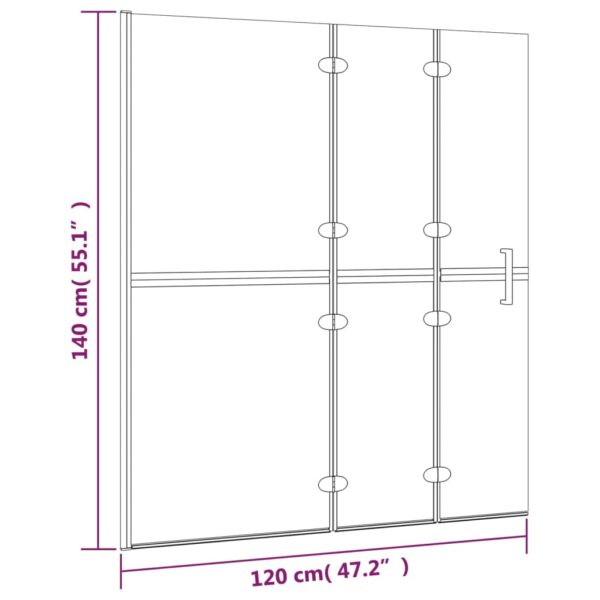 vidaXL Folding Shower Enclosure ESG 47.2"x55.1" White - Image 7