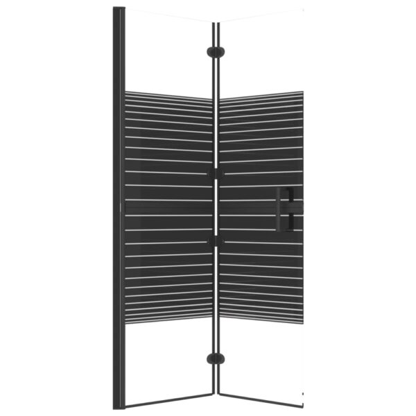 vidaXL Folding Shower Enclosure ESG 31.5"x55.1" Black - Image 4