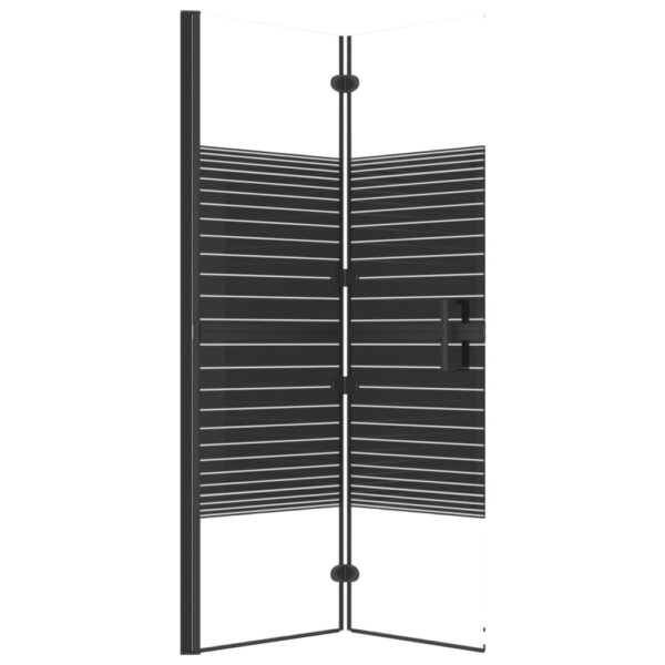 vidaXL Folding Shower Enclosure ESG 39.4"x55.1" Black - Image 4