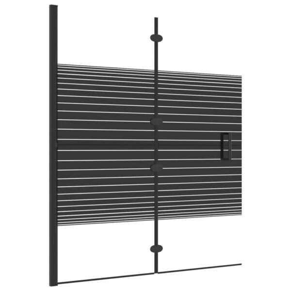 vidaXL Folding Shower Enclosure ESG 47.2"x55.1" Black - Image 2