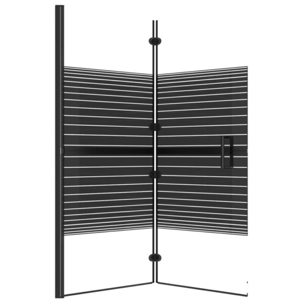 vidaXL Folding Shower Enclosure ESG 47.2"x55.1" Black - Image 4