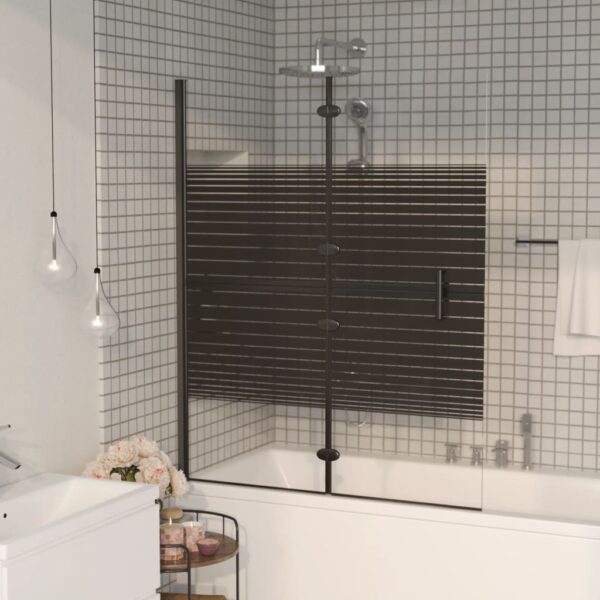 vidaXL Folding Shower Enclosure ESG 47.2"x55.1" Black - Image 7