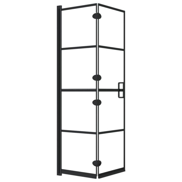 vidaXL Folding Shower Enclosure ESG 31.5"x55.1" Black - Image 2