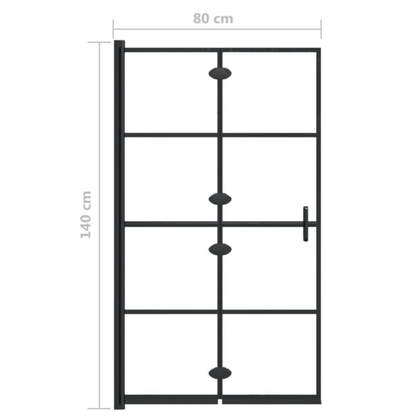 vidaXL Folding Shower Enclosure ESG 31.5"x55.1" Black - Image 9