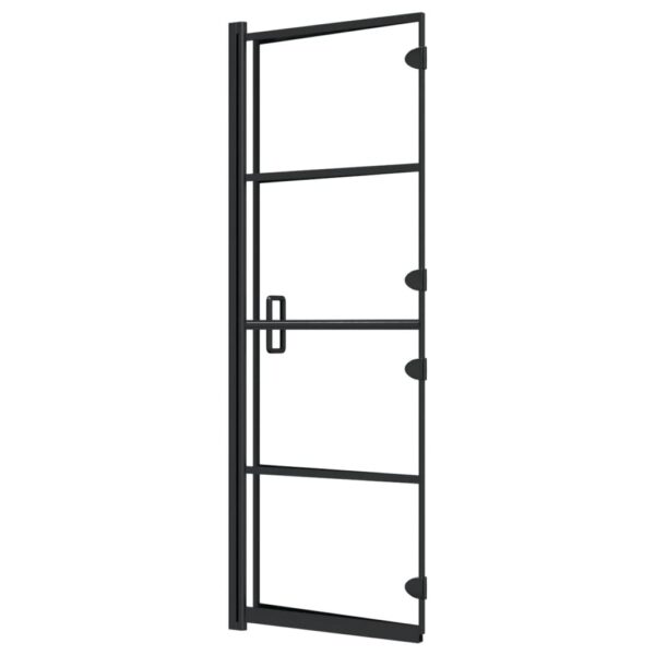 vidaXL Folding Shower Enclosure ESG 39.4"x55.1" Black - Image 6