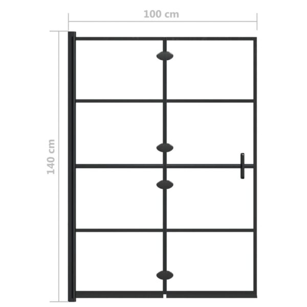 vidaXL Folding Shower Enclosure ESG 39.4"x55.1" Black - Image 9