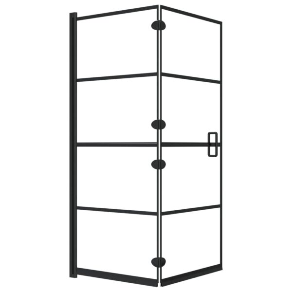 vidaXL Folding Shower Enclosure ESG 47.2"x55.1" Black - Image 2