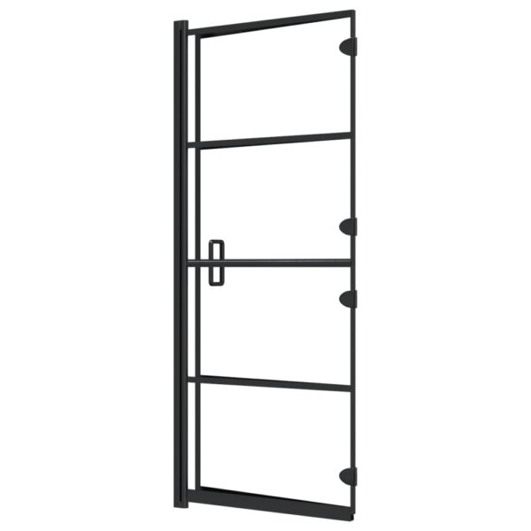 vidaXL Folding Shower Enclosure ESG 47.2"x55.1" Black - Image 6